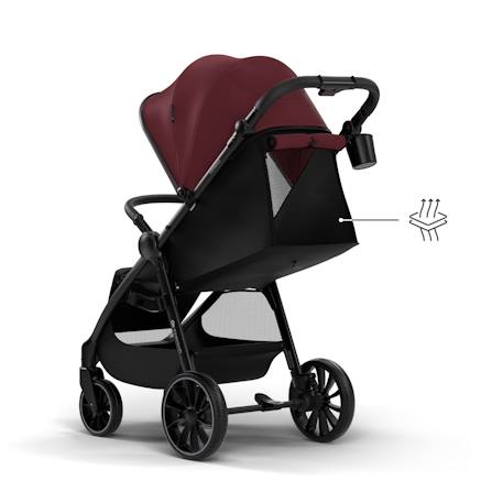 Poussette GRANDE 2  avec grandes roues amorties, click&fold pliage à une main, siège spacieux, harnais 5 points, arceau de sécurité, poignée réglable, porte-gobelet, jusqu’à 22 kg . Rouge+Vert 4 - vertbaudet enfant 