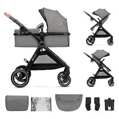 Puériculture-Poussette-Poussette citadine-Poussette multifonction 2 en 1 ESME avec grandes roues, suspension, pliage compact, transformation nacelle en poussette, harnais 5 points, adaptateurs travel system, canopy large, panier, jusqu’à 25 kg .