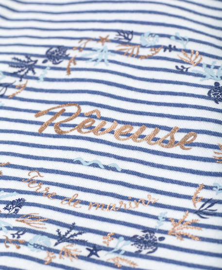 Ensemble tunique + leggings 100% coton bébé fille Fond blanc raye marine 3 - vertbaudet enfant 