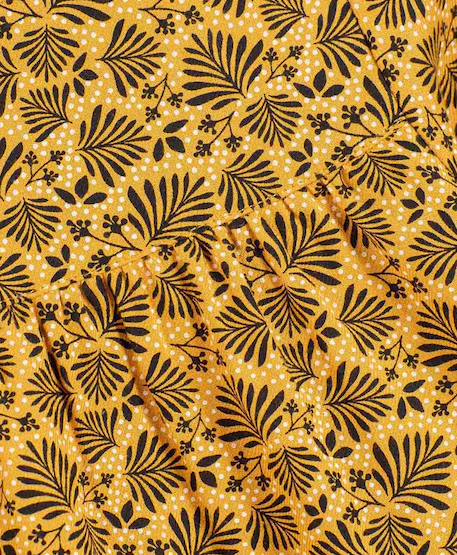 Robe manches longues 100% coton fille Imprime jaune ocre 2 - vertbaudet enfant 