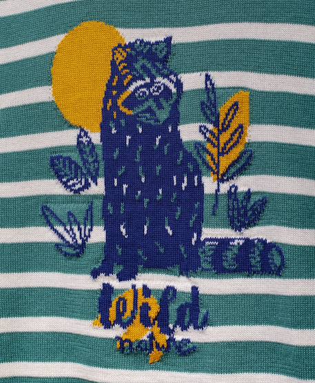 Pull garçon Fond grege raye vert 3 - vertbaudet enfant 