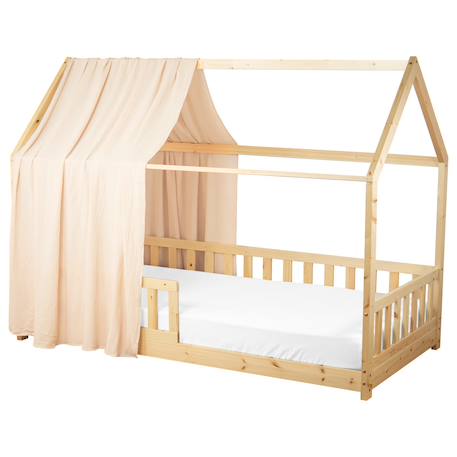 Ciel de lit cabane en gaze de coton solo 360 cm Beige+Blanc+Bleu+Camel+Écru+Gris+Imprimé coeurs+Marron+Pêche+Rose+Terracotta+Vert de gris 35 - vertbaudet enfant 