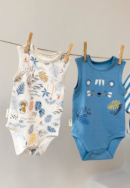 Bébé-Lot de 2 bodies bébé sans manches biscarosse
