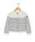 Gilet 100% coton fille Fond naturel raye indigo 2 - vertbaudet enfant 