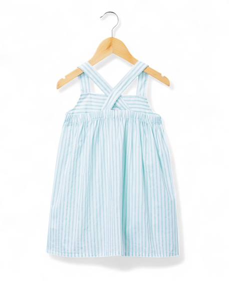 Robe sans manches 100% coton fille Fond blanc raye vert 4 - vertbaudet enfant 