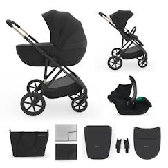 Puériculture-Poussette 3-en-1 PRIME 3 légère avec grandes roues 8/12, conduite à une main, memory buttons, siège été avec panneau mesh, pliage compact, habillage pluie, moustiquaire, siège-auto mink pro 2 inclus
