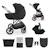 Poussette 3-en-1 PRIME 3 légère avec grandes roues 8/12, conduite à une main, memory buttons, siège été avec panneau mesh, pliage compact, habillage pluie, moustiquaire, siège-auto mink pro 2 inclus Beige+Brun+Noir+Vert 13 - vertbaudet enfant 