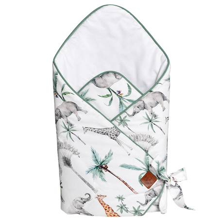 Couverture d'emmaillotage safari Safari, vert, gris, blanc 1 - vertbaudet enfant 