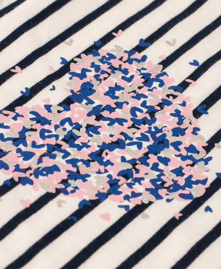 Mariniere manches longues 100% coton bébé fille Fond blanc casse raye indigo 2 - vertbaudet enfant 