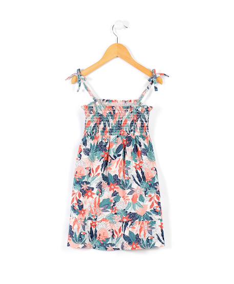 Robe sans manches 100% coton fille Imprime fond rose 2 - vertbaudet enfant 