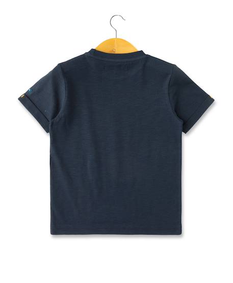 T-shirt manches courtes 100% coton garçon Indigo 2 - vertbaudet enfant 
