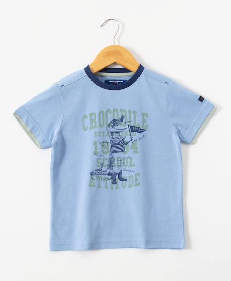 T-shirt manches courtes 100% coton garçon Bleu 4 - vertbaudet enfant 
