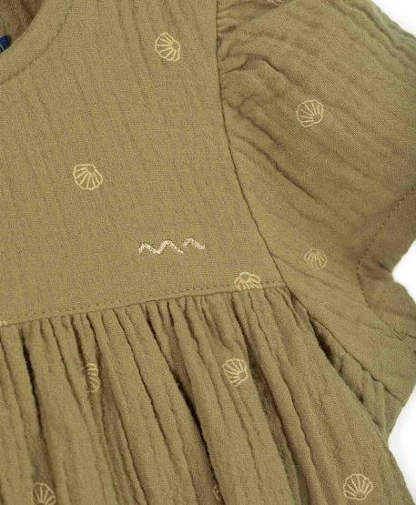 Robe manches courtes 100% coton fille Kaki 3 - vertbaudet enfant 