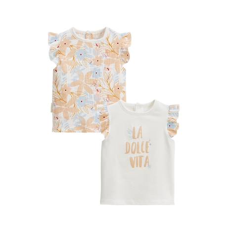 Lot de 2 t-shirts enfant manches courtes praline Peche 2 - vertbaudet enfant 