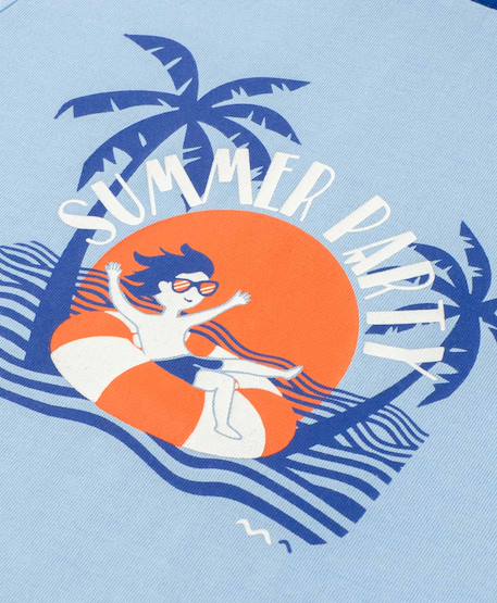 T-shirt manches courtes 100% coton garçon Bleu ciel 3 - vertbaudet enfant 