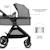 Poussette multifonction 2 en 1 ESME avec grandes roues, suspension, pliage compact, transformation nacelle en poussette, harnais 5 points, adaptateurs travel system, canopy large, panier, jusqu’à 25 kg . Gris+Noir 4 - vertbaudet enfant 