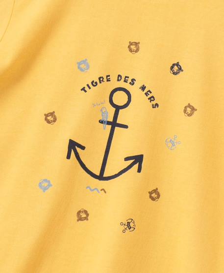 T-shirt manches courtes 100% coton garçon Jaune 2 - vertbaudet enfant 