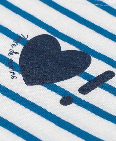 Mariniere manches courtes 100% coton fille Fond blanc casse raye bleu moy 3 - vertbaudet enfant 