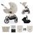 Poussette 3-en-1 PRIME 3 légère avec grandes roues 8/12, conduite à une main, memory buttons, siège été avec panneau mesh, pliage compact, habillage pluie, moustiquaire, siège-auto mink pro 2 inclus Beige+Brun+Noir+Vert 1 - vertbaudet enfant 