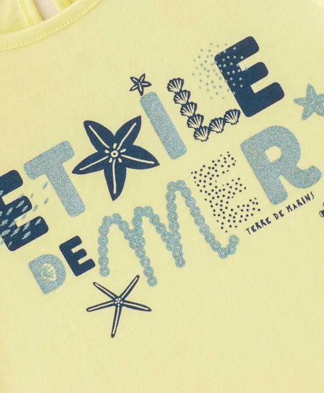 T-shirt manches courtes 100% coton fille Jaune vanille 3 - vertbaudet enfant 