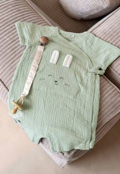 Barboteuse bébé en gaze de coton ouverture croisée frimousse  - vertbaudet enfant