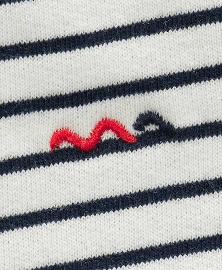 Veste à capuche bébé garçon Fond naturel raye indigo 3 - vertbaudet enfant 