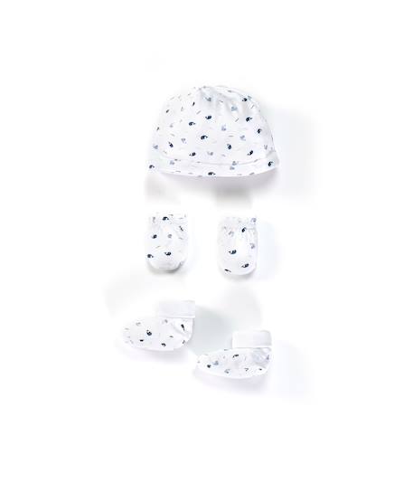 Ensemble accessoires 100% coton bébé garçon Imprime bleu 2 - vertbaudet enfant 
