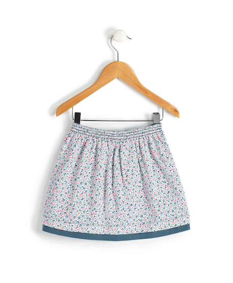 Jupe courte 100% coton fille Bleu 3 - vertbaudet enfant 