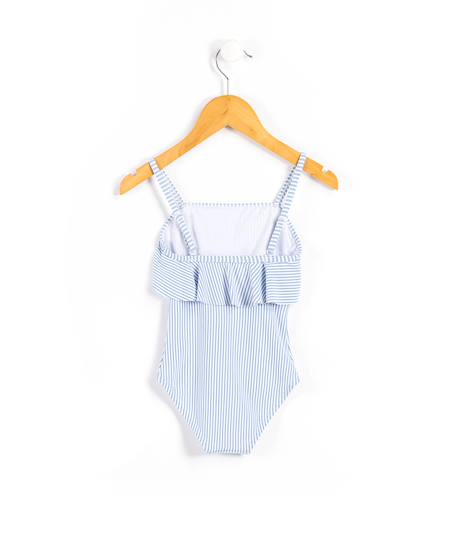 Maillot de bain fille Fond blanc raye bleu 3 - vertbaudet enfant 