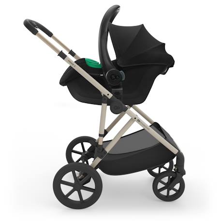 Poussette 3-en-1 PRIME 3 légère avec grandes roues 8/12, conduite à une main, memory buttons, siège été avec panneau mesh, pliage compact, habillage pluie, moustiquaire, siège-auto mink pro 2 inclus Beige+Brun+Noir+Vert 3 - vertbaudet enfant 