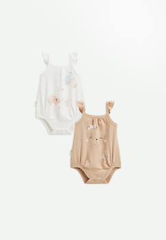 Lot de 2 barboteuses bloomer bébé en gaze de coton praline  - vertbaudet enfant