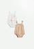 Lot de 2 barboteuses bloomer bébé en gaze de coton praline Ecru 1 - vertbaudet enfant 