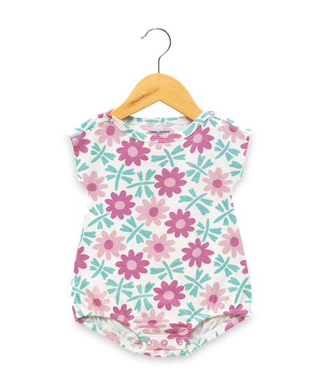Ensemble short + haut 100% coton bébé fille Imprime rose fond blanc casse 3 - vertbaudet enfant 