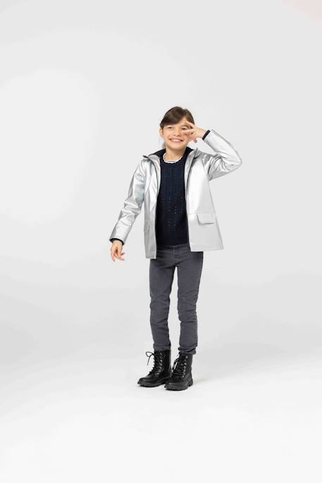 Ciré imperméable à capuche fille Argent 4 - vertbaudet enfant 