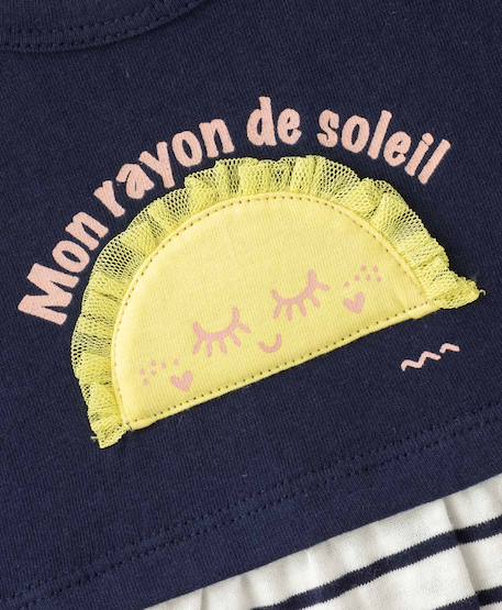 Ensemble robe + bandeau 100% coton bébé fille Indigo 3 - vertbaudet enfant 