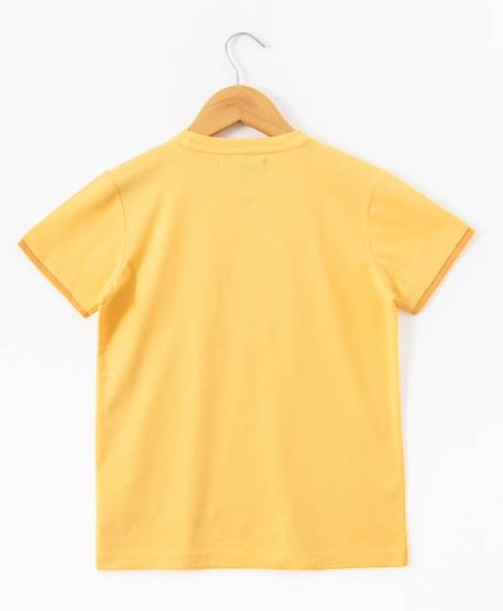 T-shirt manches courtes 100% coton garçon Jaune 3 - vertbaudet enfant 