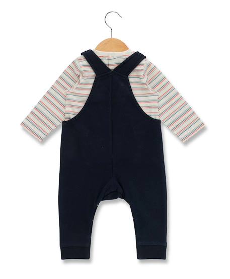 Ensemble salopette + haut 100% coton bébé garçon Indigo 2 - vertbaudet enfant 