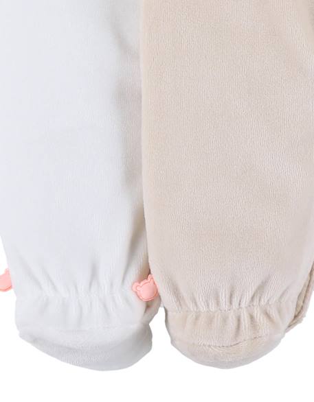 Lot de 2 pyjamas bébé velours Beige 6 - vertbaudet enfant 