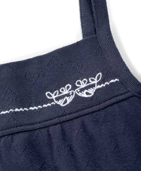 Ensemble salopette + haut 100% coton bébé fille Indigo 3 - vertbaudet enfant 