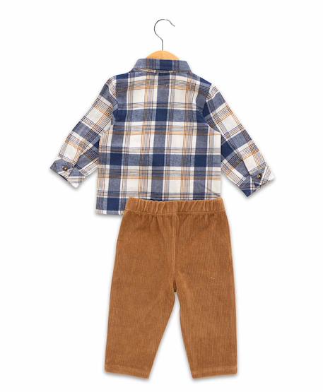 Ensemble pantalon + haut 100% coton bébé garçon Carreaux 2 - vertbaudet enfant 
