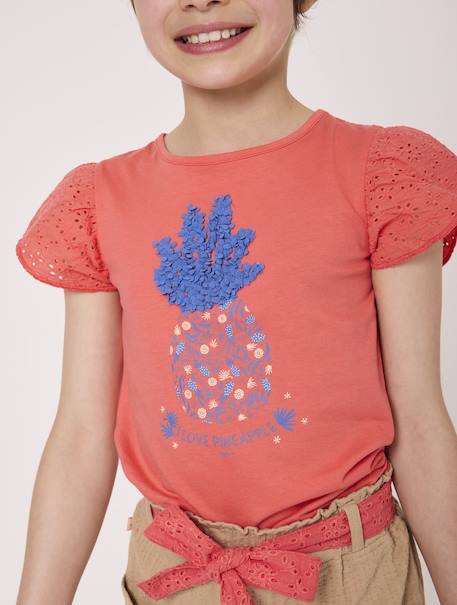 T-shirt manches courtes 100% coton fille Corail 3 - vertbaudet enfant 