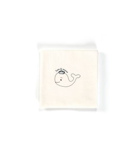 Ensemble accessoires 100% coton bébé garçon Fond naturel imp bleu 4 - vertbaudet enfant 