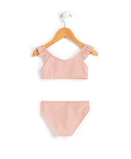 Maillot de bain fille Fond blanc raye rose 3 - vertbaudet enfant 
