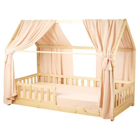 Ciel de lit cabane en gaze de coton duo 390 cm Beige+Blanc+Bleu+Camel+Écru+Gris+Marron+Pêche+Rose+Terracotta+Vert 38 - vertbaudet enfant 