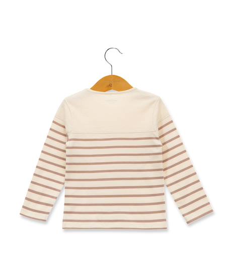 Mariniere manches longues 100% coton fille Fond grege raye parme 2 - vertbaudet enfant 