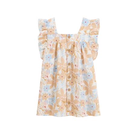 Robe enfant en gaze de coton praline Peche 3 - vertbaudet enfant 