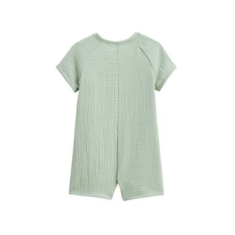 Barboteuse bébé en gaze de coton ouverture croisée frimousse Vert 3 - vertbaudet enfant 