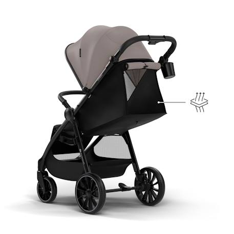 Poussette GRANDE 2  avec grandes roues amorties, click&fold pliage à une main, siège spacieux, harnais 5 points, arceau de sécurité, poignée réglable, porte-gobelet, jusqu’à 22 kg . Beige+Gris+Noir+Rouge+Vert 4 - vertbaudet enfant 