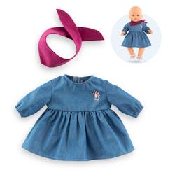 Jouet-Poupons et poupées-Poupons et accessoires-Robe en jean manches longues & foulard petit explorateur pour poupon 36 cm