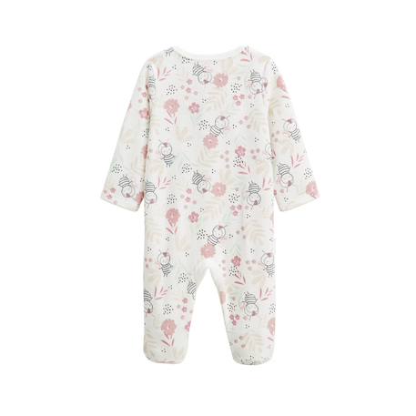 Pyjama bébé en velours ouverture pont mya Ecru 3 - vertbaudet enfant 